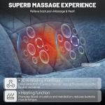 Massage Office Chair with Foot Rest,3D Kneading & Heat Executive Office Chairs for Heavy People,500LBS Big and Tall Office Chair,Ergonomic Reclining Desk Chair,Dual-Use Pillow,Home Office,BlueCloth