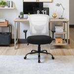 BestOffice Big and Tall Office Chair 400lbs Desk Chair Mesh Computer Chair with Lumbar Support Wide Seat Adjust Arms Rolling Swivel High Back Task Executive Ergonomic Chair for Home Office, White
