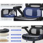 Bondesin Heavy Duty Office Chair 500lbs with 3D Flip Up Arms & PU Letaher Cushion Big and Tall Office Chair for Heavy People, Home Office Desk Chairs with Adjustable Lumbar Support & Mesh High Back