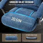 Massage Office Chair with Foot Rest,3D Kneading & Heat Executive Office Chairs for Heavy People,500LBS Big and Tall Office Chair,Ergonomic Reclining Desk Chair,Dual-Use Pillow,Home Office,BlueCloth