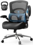 FAMIDOLE Ergonomic Office Chair - Office Desk Chair with Adjustable Lumbar Support - Mesh Comfy Chair with Flip-Up Arms - Heavy Duty Gaming Chairs for Adults Home and Business