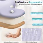 Nexthro Ergonomic Office Chair,Mesh Office Chair with Lumbar Support,High Back Desk Chair with Flip-up Arms,400 lbs Big and Tall Computer Chair with Headrest,Comfy Desk Chairs (Lavender)