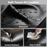 ovios Ergonomic Office Chair, High Back Faux Leather Executive Chairs with Thick Cushion, Comfy Mid-Century Modern Swivel Rolling Computer Armchair (Black, PU Leather)