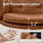 OQQOEE Criss Cross Chair with Wheels & Adjustable Arms, Wide Seat Faux Leather Office Desk Chair, Cross Legged Swivel Computer Chair for Home Office, Makeup Vanity, Small Spaces, Orange