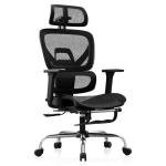 Ergonomic Office Chair with Footrest, Mesh Computer Desk Chair with 135° Recline, Adjustable Lumbar Support, 3D Armrests and Headrest, Swivel Chairs for Home Office Napping