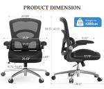 FAMIDOLE Ergonomic Office Chair - Office Desk Chair with Adjustable Lumbar Support - Mesh Comfy Chair with Flip-Up Arms - Heavy Duty Gaming Chairs for Adults Home and Business
