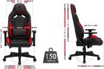 SENSE7 Gaming Vanguard 5902659841346 Office Chair Gamer Ergonomic Chair Armrest One Piece Steel Frame Adjustable Tilt Angle Red Black Black Red 41-49 x 66 x 58 cm