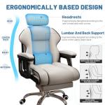 XUEGW Executive Computer Chair Home Office Desk Chair,Adjustable Angle, Ergonomic Adjustable Height PU Leather Chairs with Cushions Armrest for Long Time Seating-High Office Chair with Footrest