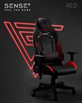 SENSE7 Gaming Vanguard 5902659841346 Office Chair Gamer Ergonomic Chair Armrest One Piece Steel Frame Adjustable Tilt Angle Red Black Black Red 41-49 x 66 x 58 cm