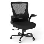 Vomena Office Chair Ergonomic Desk Chair with Comfy Mesh, Adjustable Height and Computer Use, for Home Office, Featuring Silent Wheel and Flip-Up Armrests, Comfortable for Long Hours