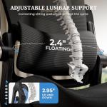 FAMIDOLE Ergonomic Office Chair - Office Desk Chair with Adjustable Lumbar Support - Mesh Comfy Chair with Flip-Up Arms - Heavy Duty Gaming Chairs for Adults Home and Business