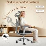 Livegift Ergonomic Office Chair with Lumbar Support,Headrest, and6D Armrests - Mesh Computer Chair with Coat Hook-500 lbsWeight Capacity - Extra-Wide Seat- High-Back Office Chair, Black