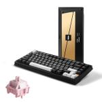 Akko Mineral 01 QMK/VIA Aluminum Mechanical Keyboard Tri-Mode RGB Hot-swappable Wireless Gaming Keyboard, Black and Silver, Pre-lubed Stellar Rose Switch