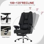 EXCEBET Big and Tall Office Chair 400lbs Wide Seat, Leather High Back Executive Office Chair with Lumbar Support, Ergonomic Chairs Padded Armrests & Thick Cushion (Mesh Dark Black)