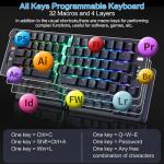 Koolertron Programmable Ergonomic Split Keyboard,One-Handed Mechanical Gaming Keypad with RGB Backlit, Portable Single-Hand Design for Windows/Mac, Ideal for Gaming & Productivity