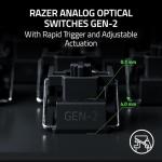 Razer Huntsman V3 Pro TKL 8KHz Esports Gaming Keyboard: Analog Optical Switches Gen 2-8000 Hz Polling Snap Tap - Rapid Trigger - Adjustable Actuation - Media Controls - PBT Keycaps - White