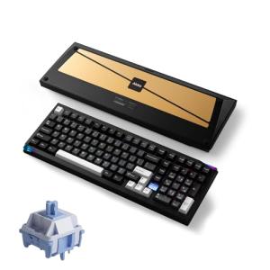 Akko Mineral 02 QMK/VIA Aluminum Mechanical Keyboard Tri-Mode RGB Hot-swappable Wireless Gaming Keyboard, Black and Silver, Pre-lubed Mirror Switch
