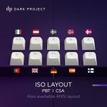 Dark Project ALU87A Violet Mechanical Gaming Keyboard | ISO Multilingual | G3MS Sapphire Greased Switches | Greased Stabilizers | Flex Gasket Mount | Aluminium | TKL 80% | RGB | Wired