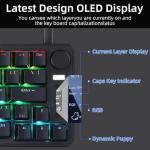 Koolertron Programmable Ergonomic Split Keyboard,One-Handed Mechanical Gaming Keypad with RGB Backlit, Portable Single-Hand Design for Windows/Mac, Ideal for Gaming & Productivity