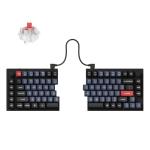 Keychron Q11 QMK/VIA TKL Split Keyboard Ergonomic, 91 Keys 75% Layout Wired Mechanical Gaming Keyboard Mac & Windows with Full Alu Frame, PBT Keycaps & Knobs, Hot-Swappable Keycrhon Super Red Switch