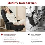 EXCEBET Big and Tall Office Chair 400lbs Wide Seat, Leather High Back Executive Office Chair with Lumbar Support, Ergonomic Chairs Padded Armrests & Thick Cushion (Mesh Dark Black)