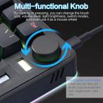 Koolertron Programmable Ergonomic Split Keyboard,One-Handed Mechanical Gaming Keypad with RGB Backlit, Portable Single-Hand Design for Windows/Mac, Ideal for Gaming & Productivity