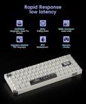 Piifox Defender 68 Rapid Tenkeyless Wired Gaming Keyboard with Magnetic Switch,RGB HotSwapple,Aluminium Base,65% Layout 68 Keys,8K Polling, Per-Key Custom PC Gaming Keyboards(White)