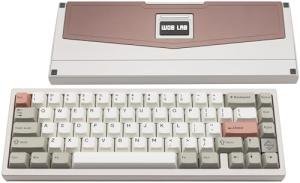 KEEBMONKEY WOBKEY Zen 65 65% Quick Release Wireless Mechanical Keyboard with RGB, CNC Aluminum Case, Hot-Swappable, VIA Support, BT/2.4G/USB-C Gaming Keyboard for Mac/Windows (Ultra Warm Silver)