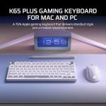 Corsair K65 Plus Wireless 75% RGB Hot-Swappable Mechanical Gaming Keyboard for Mac and iPad – Pre-Lubricated MLX Red v2 Linear Switches, Sound Dampening – QWERTY NA Layout – Glacier Blue