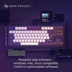 Dark Project ALU87A Violet Mechanical Gaming Keyboard | ISO Multilingual | G3MS Sapphire Greased Switches | Greased Stabilizers | Flex Gasket Mount | Aluminium | TKL 80% | RGB | Wired