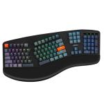 ADESSO EasyTouch 1500 Ergonomic Mechanical Keyboard with Cherry Red Switches Wired Wireless Bluetooth RGB Illuminated Multi OS for Mac VIA Programmable with Copilot AI Hotkey