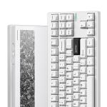 MCHOSE GX87 Ultra Wireless Mechanical Keyboard TKL 80% Gaming Keyboard Creamy QMK/VIA CNC Aluminum USB-C/BT5.0/2.4Ghz 8000mAh Battery Custom Hot Swappable RGB Backlit for Windows/Mac/PC White