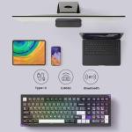 Akko Mineral 02 QMK/VIA Aluminum Mechanical Keyboard Tri-Mode RGB Hot-swappable Wireless Gaming Keyboard, Black and Silver, Pre-lubed Mirror Switch