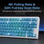 Mechanical Keyboard, Chilkey Slice75 HE Gaming Keyboard Wired, 75% Hall Effect Magnetic Aluminum Keyboard with WS Flux HE Clacky Switch, Rapid Trigger, 8K Polling, Per-Key RGB Custom, PC/Mac Support