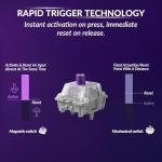 Keychron K10 HE Rapid Trigger Gaming Keyboard Wireless, Hall Effect Magnetic Switch Hot Swappable, 2.4 GHz/Bluetooth/Wired Adjustable Actuation, Full-Size Custom RGB for Mac Windows Linux