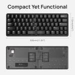 NocFree Lite Wireless Split Keyboard Mechanical - Linear Switches, RGB, Foam, Hot Swappable, Compact 60% Layout, PBT Keycaps Programmable for Mac & Windows Black