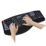 ADESSO EasyTouch 1500 Ergonomic Mechanical Keyboard with Cherry Red Switches Wired Wireless Bluetooth RGB Illuminated Multi OS for Mac VIA Programmable with Copilot AI Hotkey