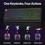 Keychron K4 HE 96% Wireless RGB Hall Effect Keyboard, Gateron Magnetic Switch, Analog Mode & Rapid Trigger, QMK/VIA, 2.4GHz/BT5.2/USB-C, Multitasker for Mac/Windows/Linux, Aluminum Frame - Black