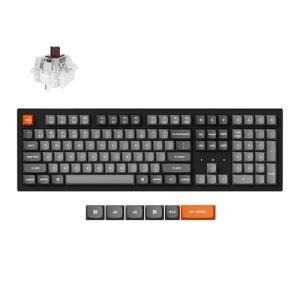 Keychron K10 MAX RGB Hotswappable Wireless Mechanical Keyboard - 2.4GHz/Bluetooth/USB-C, Brown Switch, ABS Plastic Frame, Full Size Design (108 Keys), Black
