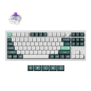 Keychron Q3 HE QMK Wireless Custom Mechanical Keyboard with Knob, 2.4 GHz/Bluetooth/Wired 80% Layout Hot-Swappable Programmable RGB Backlit Gateron Magnetic Switches for Mac Windows, Shell White