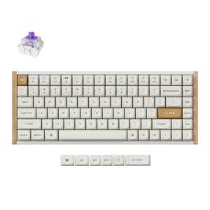 Keychron K2 HE QMK Wireless Gaming Custom Mechanical Keyboard, 2.4 GHz/Bluetooth/Wired 96% Layout Hot-Swappable Programmable RGB Backlit Gateron Magnetic Switches for Mac Windows, Wood Frame-White