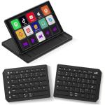 Touchscreen Keyboard with Stream Deck, Split Ergonomic Keyboard+8" Mini Screen Monitor, bluetooth, Macro keys trigger actions in apps and software like OBS, Twitch, YouTube and more, works with Mac/PC