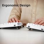 NocFree Lite: Wireless Ergonomic Split Mechanical Keyboard Hot Swappable, Compact 60% Layout, PBT Keycaps Programmable for Mac & Windows(Tactile,New Standard Version)