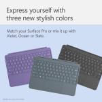 Microsoft Surface Pro Keyboard and Slim Pen 2 Bundle for Surface Pro 12" Device, Alcantara Material, Ocean