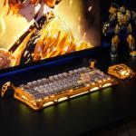 GravaStar Mercury K1 Pro Wireless Mechanical Gaming Keyboard, Aluminum Alloy 75% Layout, Hot-Swappable RGB Custom Keyboard with Linear Switches – Handcrafted Battle-Worn Yellow Edition