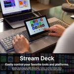 Touchscreen Keyboard with Stream Deck, Split Ergonomic Keyboard+8" Mini Screen Monitor, bluetooth, Macro keys trigger actions in apps and software like OBS, Twitch, YouTube and more, works with Mac/PC