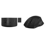 Bundle of HP 960 Ergonomic Wireless Keyboard - Connect 3 Devices with Bluetooth & Unifying Dongle Connectivity + HP 480 Comfort Bluetooth Mouse - Contoured Shape - Bluetooth® 5.3- Multi-OS Compatible