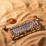 GravaStar Mercury K1 Pro Wireless Mechanical Gaming Keyboard, Aluminum Alloy 75% Layout, Hot-Swappable RGB Custom Keyboard with Linear Switches – Handcrafted Battle-Worn Yellow Edition