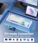 MCHOSE K99 98% Wireless Mechanical Keyboard, Tri-Mode Connection, Compact Gaming Keyboard with Six-Layer Padding Gasket, RGB Backlit,Hot Swappable Custom Keyboard for Mac/PC