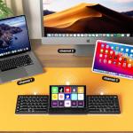 Touchscreen Keyboard with Stream Deck, Split Ergonomic Keyboard+8" Mini Screen Monitor, bluetooth, Macro keys trigger actions in apps and software like OBS, Twitch, YouTube and more, works with Mac/PC